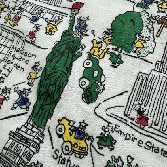 Vintage 80s New York City Map Tourism Illustration Art XL T Shirt Single Stitch - Picture 6 of 7